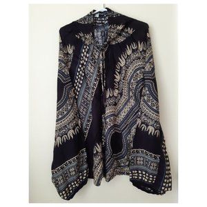 (C1)100%Rayon Harem Pants (Tridents around Circle)